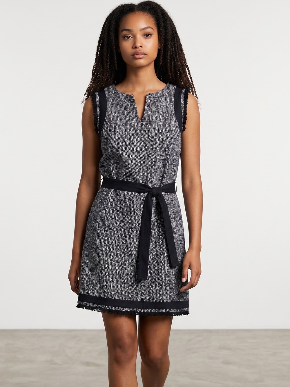 NWT- Ellen Tracy Night Sky multi tweed, wool blend, shift dress. Size 16.